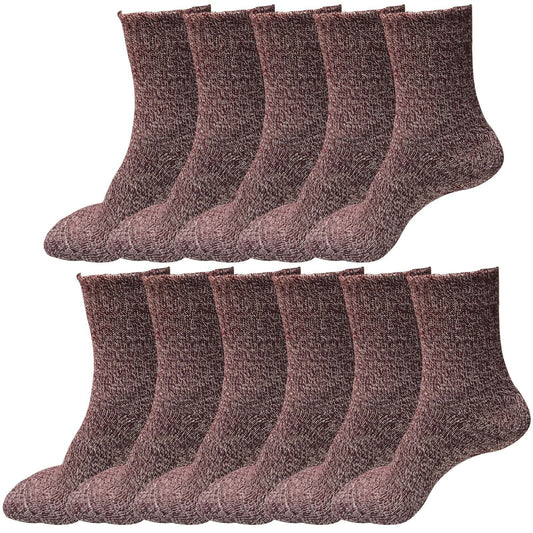 11 Pairs Womens Soft Winter Wool Thick Knit Thermal Warm Crew Cozy Boot Socks