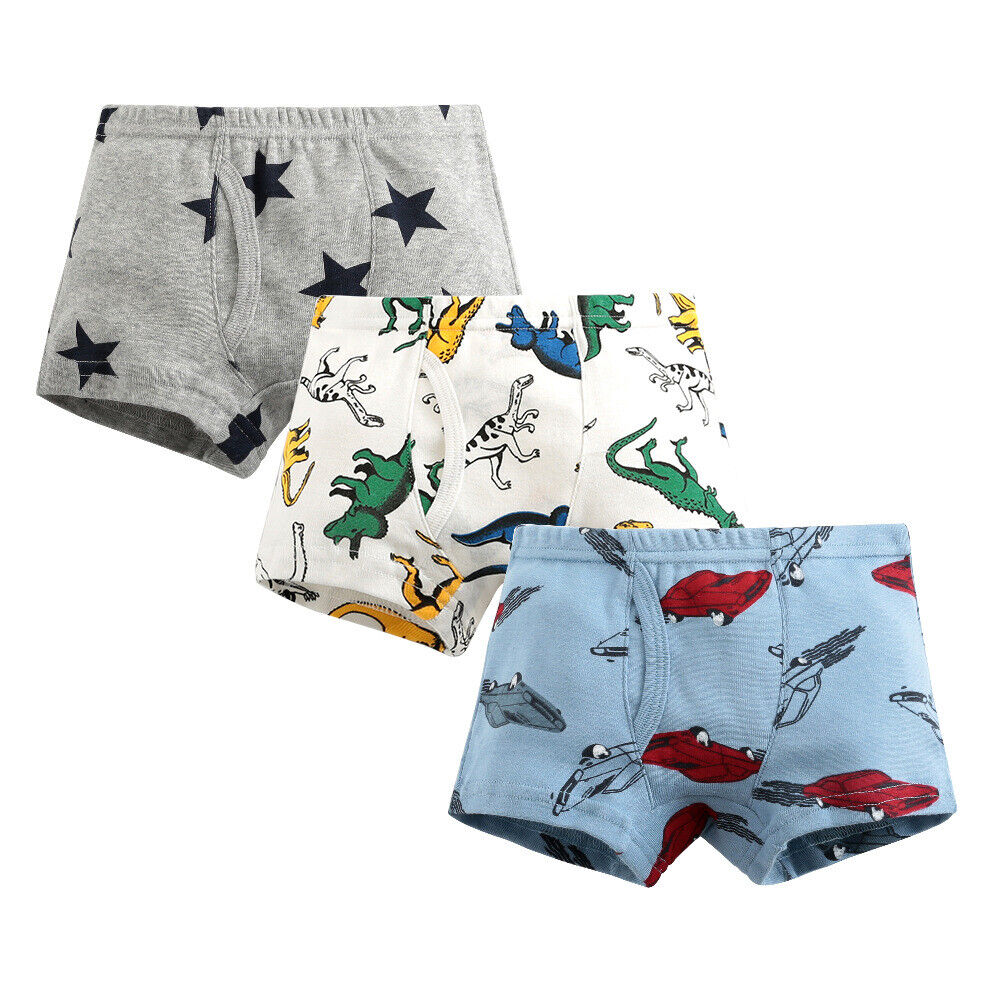 3 Packs Toddler Little Boys Kids Underwear Cotton Boxer Briefs 4T 5T 6T 7T 8T