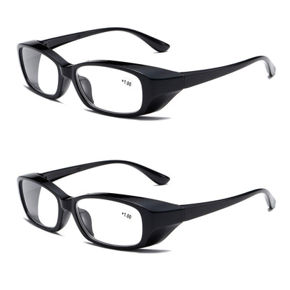 2 PK Clear Lens Mens Black Frame Reading Glasses Heavy Duty Readers for Work