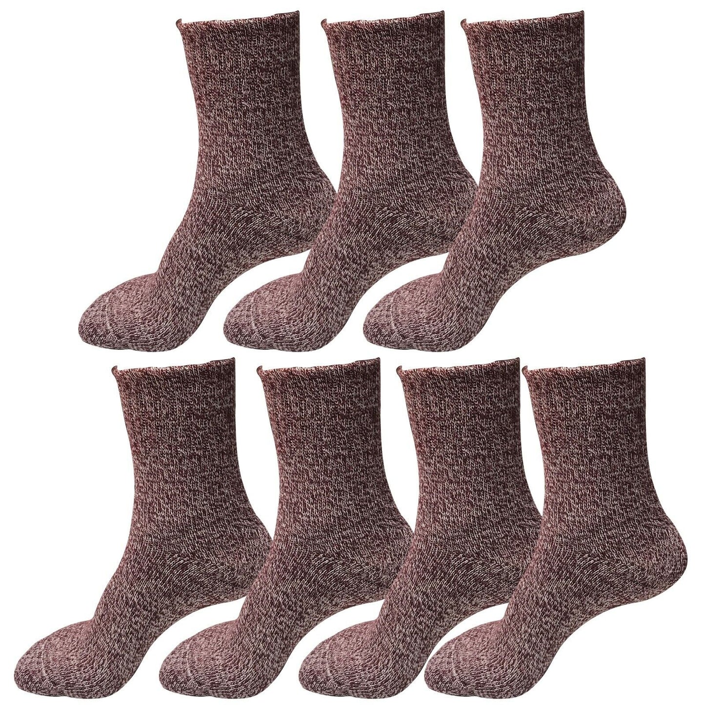 7 Pairs Womens Soft Winter Wool Thick Knit Thermal Warm Crew Cozy Boot Socks