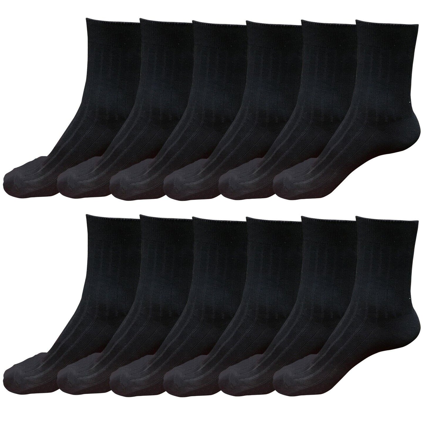 Lot 12 pairs Mens Classic Fashion Cotton Casual Solid Crew Dress Socks Size 6-10