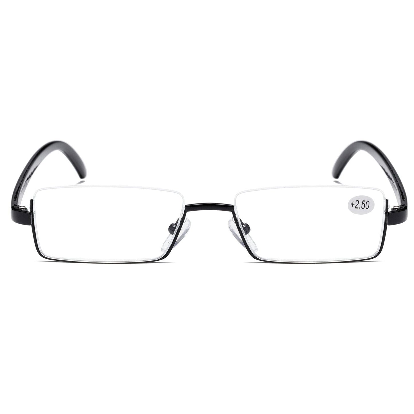 10PK Men Half Metal Frame Reading Glasses Blue Light Readers for Small Head Face