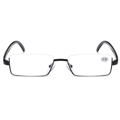 10PK Men Half Metal Frame Reading Glasses Blue Light Readers for Small Head Face