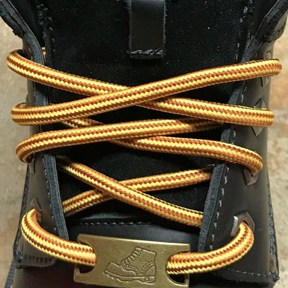 3pair Heavy Duty Hiking Work Boot Shoe Laces Strings /Stay Tied/5mm Yellow/Brown