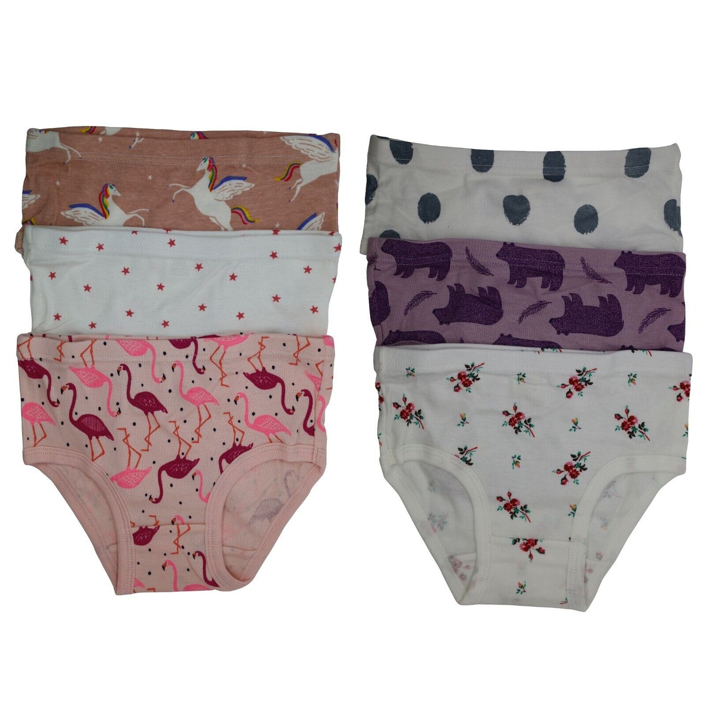 6 Packs Toddler Little Girls Cotton Underwear Briefs Kids Panties 2T 3T 4T 5T 6T