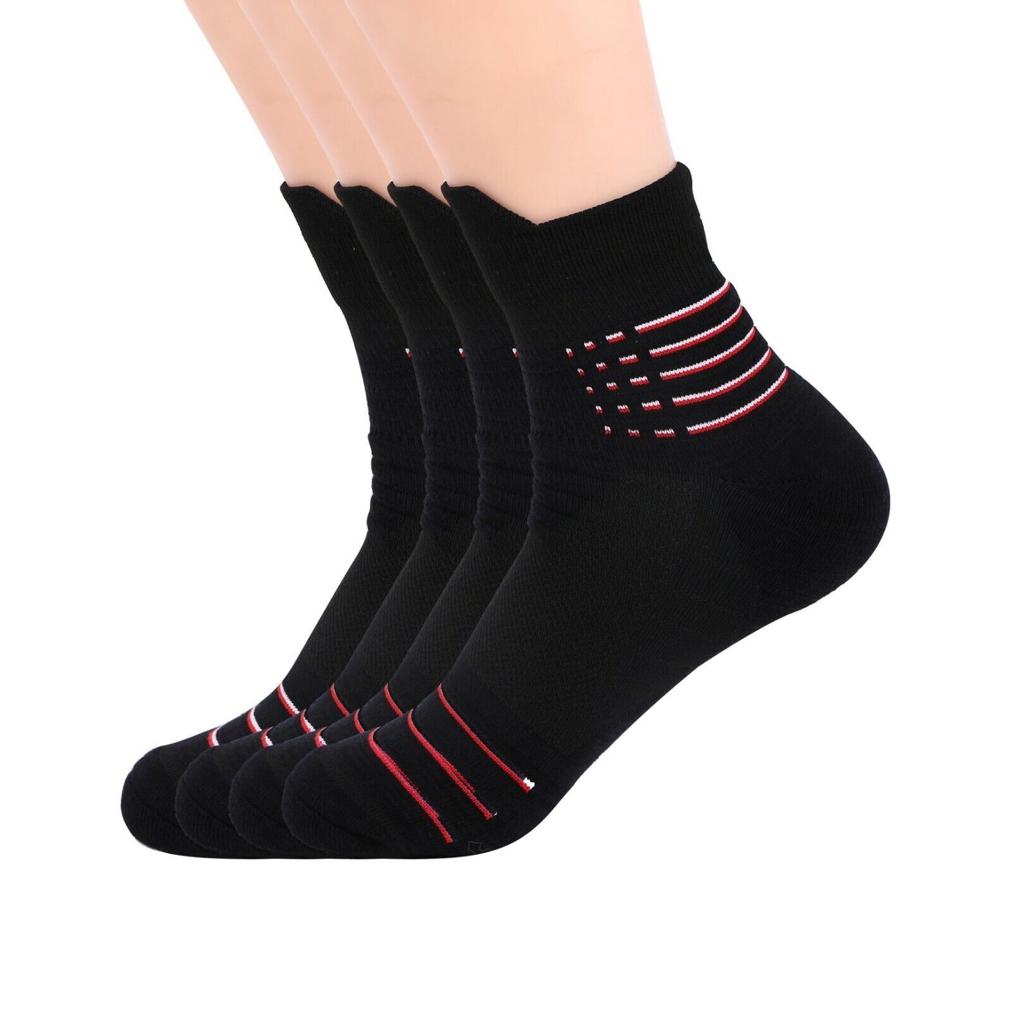 Lot 1-12 Mens Quarter Cotton Athletic Casual Ankle Crew Socks 9-11 6-12 Black