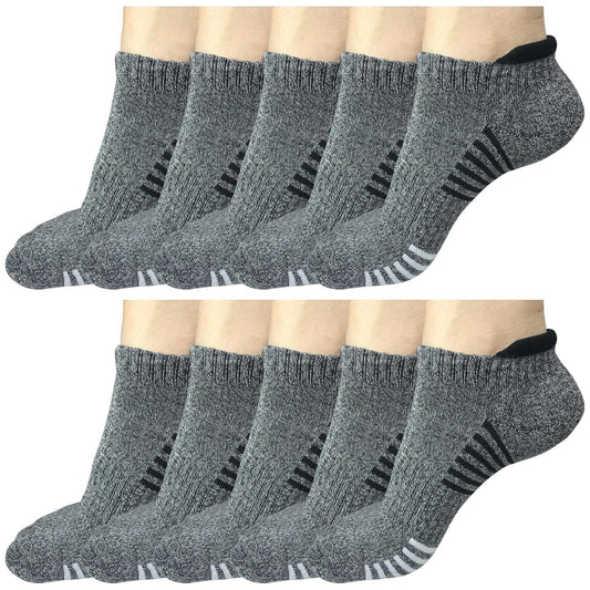 10Pair Mens Low Cut Ankle Breathable Cotton Cushion Athletic Running Sport Socks