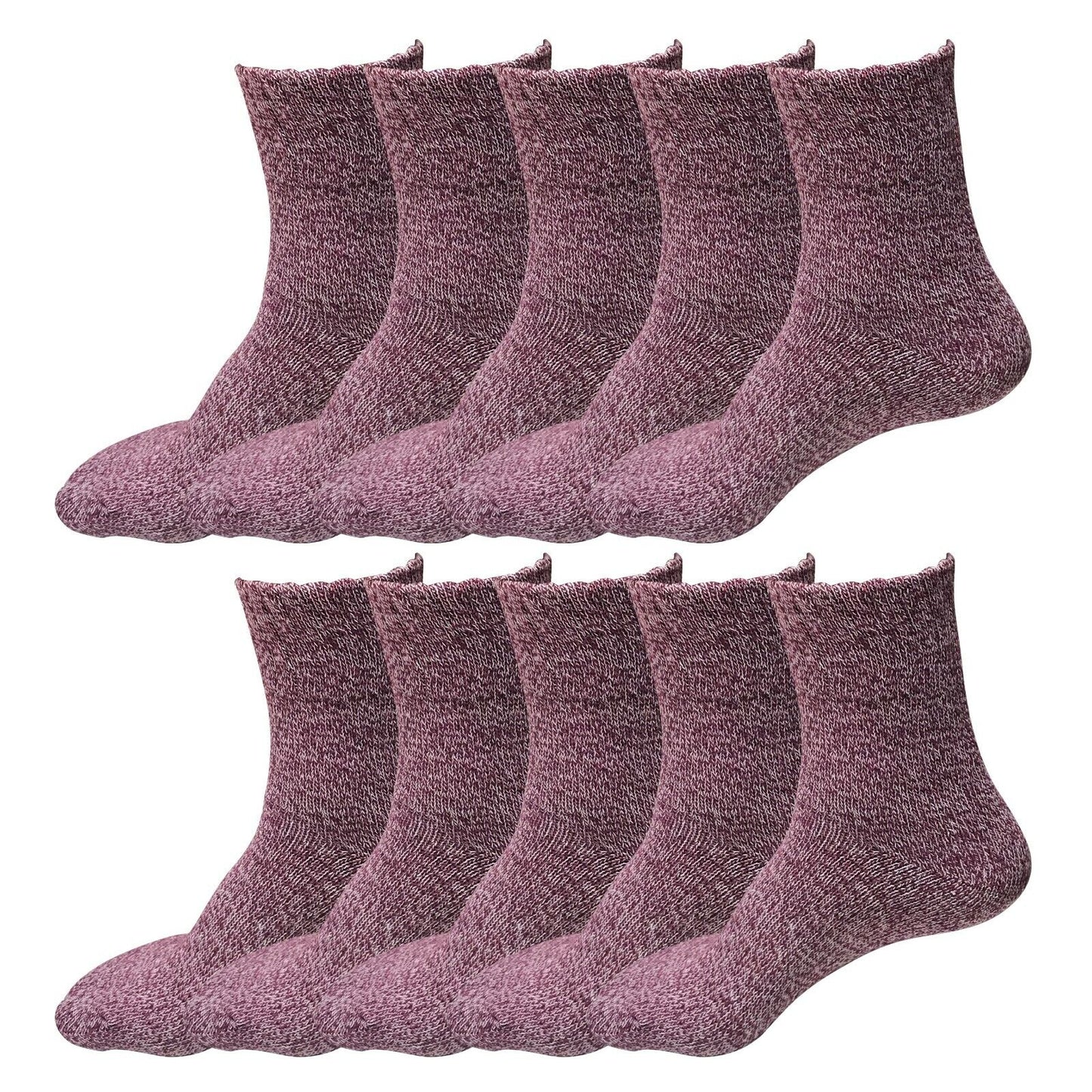 10 Pairs Womens Soft Winter Wool Thick Knit Thermal Warm Crew Cozy Boot Socks