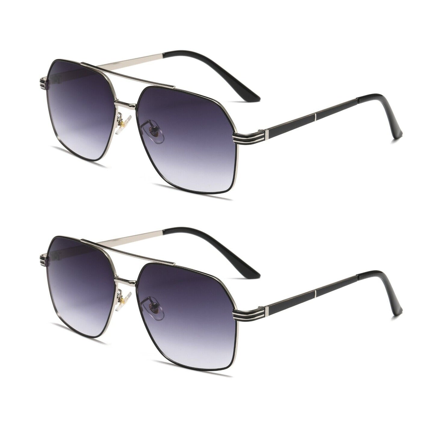 2 PK Unisex Retro Aviator Pilot Fashion Classic Sunglasses for Men Women Driving