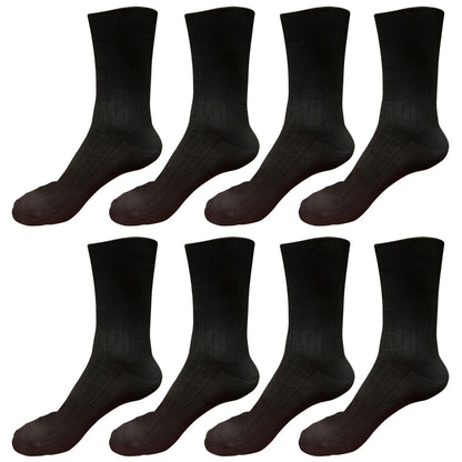 8 pairs 98% Cotton Mens Comfortable Casual Crew Dress Socks Mid Calf Size 9-11