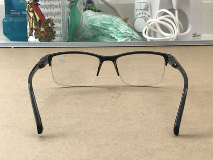 5 Pairs Fashion Square Half Frame Reading Glasses Spring Hinge Readers for Men