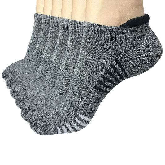 6 Pair Mens Low Cut Ankle Breathable Cotton Cushion Athletic Running Sport Socks