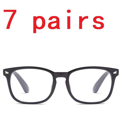 7 Pair Women Ladies Mens Unisex Round Frame Reading Glasses Blue Light Blocking