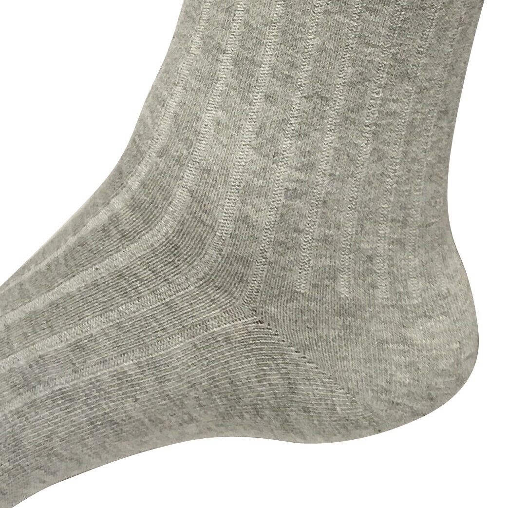 2pair Mens Comfortable Cotton Casual Classic Crew Dress Socks Over the Calf 9-13