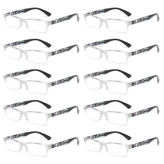 10 Pairs Unisex Blue Light Blocking Reading Glasses Slim Readers for Men Women