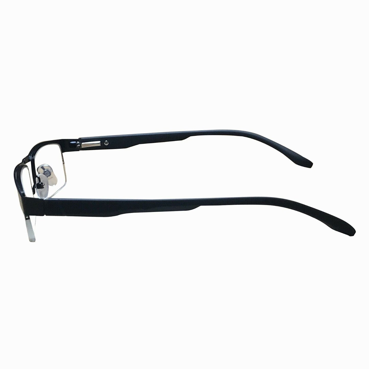 1 Pair Mens Metal Half Frame Rectangle Reading Glasses Spring Hinge Slim Readers