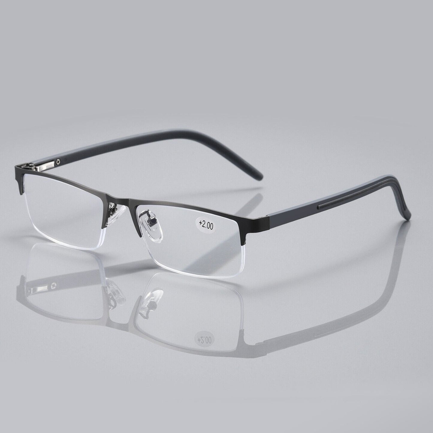 1 PK Mens Half Frame Rectangular Blue Light Blocking Reading Glasses Readers