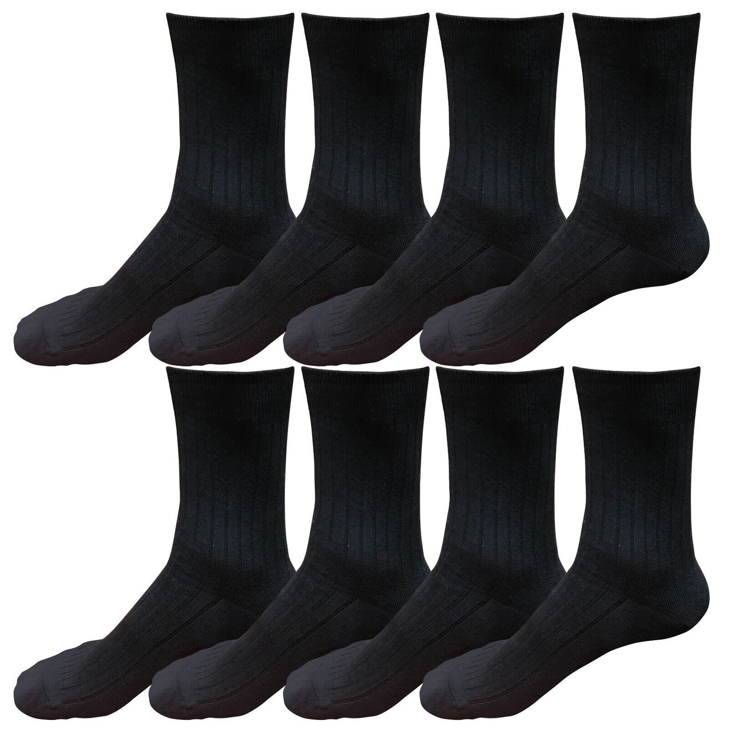 8 pairs 98% Cotton Mens Comfortable Casual Crew Dress Socks Mid Calf Size 9-11