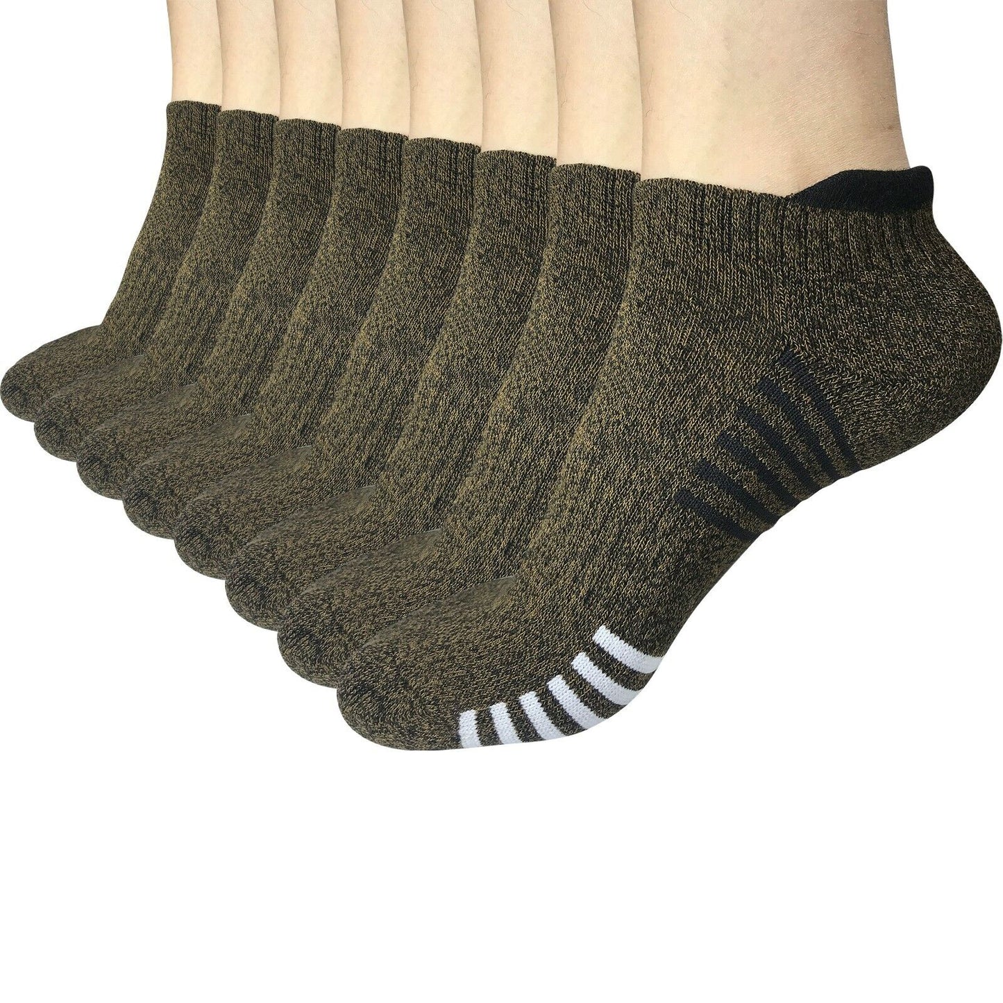 8 Pair Mens Low Cut Ankle Breathable Cotton Cushion Athletic Running Sport Socks