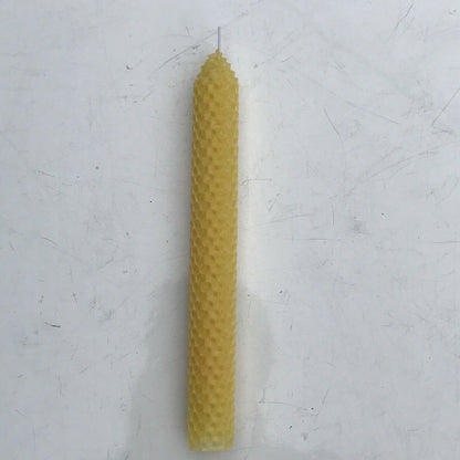 2 Set 1" x 8" Pure Natural Handmade Beeswax Honeycomb Hand Rolled Taper Candles