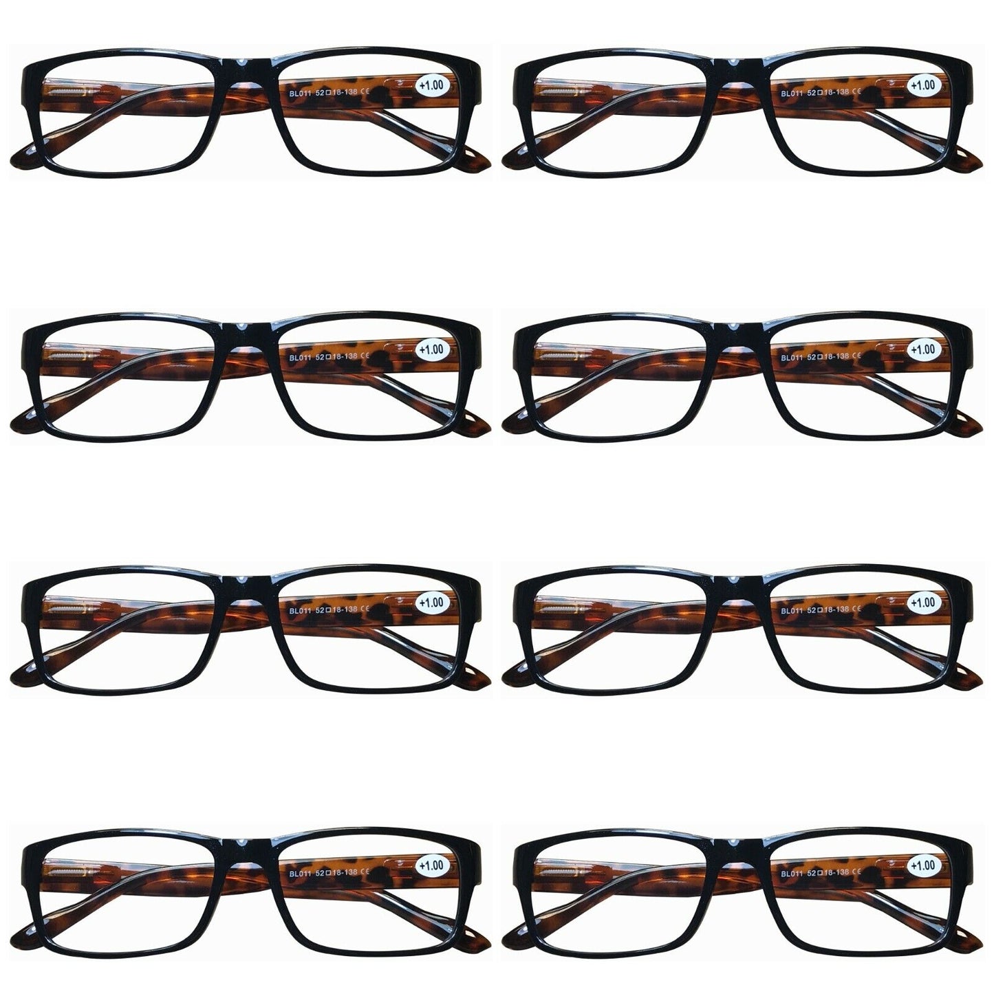 8PK Womens Mens Unisex Blue Light Blocking Reading Glasses Spring Hinge Readers