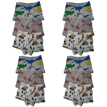 12 Packs 100% Cotton Toddler Little Boys Kids Underwear Breathable Boxer Briefs