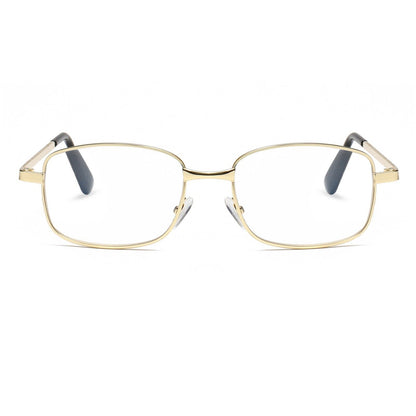 3 Pair Mens Square Metal Frame Golden Reading Glasses Classic Readers Eyeglasses