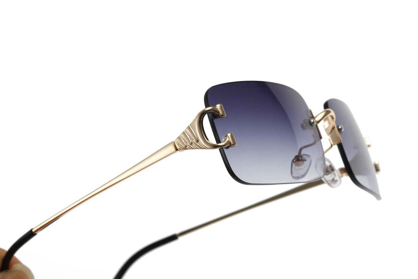 Unisex Retro Metal Frame Rimless Classic Fashion Sunglasses for Men Women Ladies