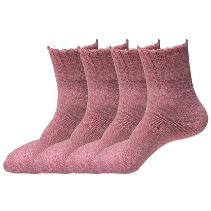 4 Pairs Womens Soft Winter Wool Thick Knit Thermal Warm Crew Cozy Boot Socks