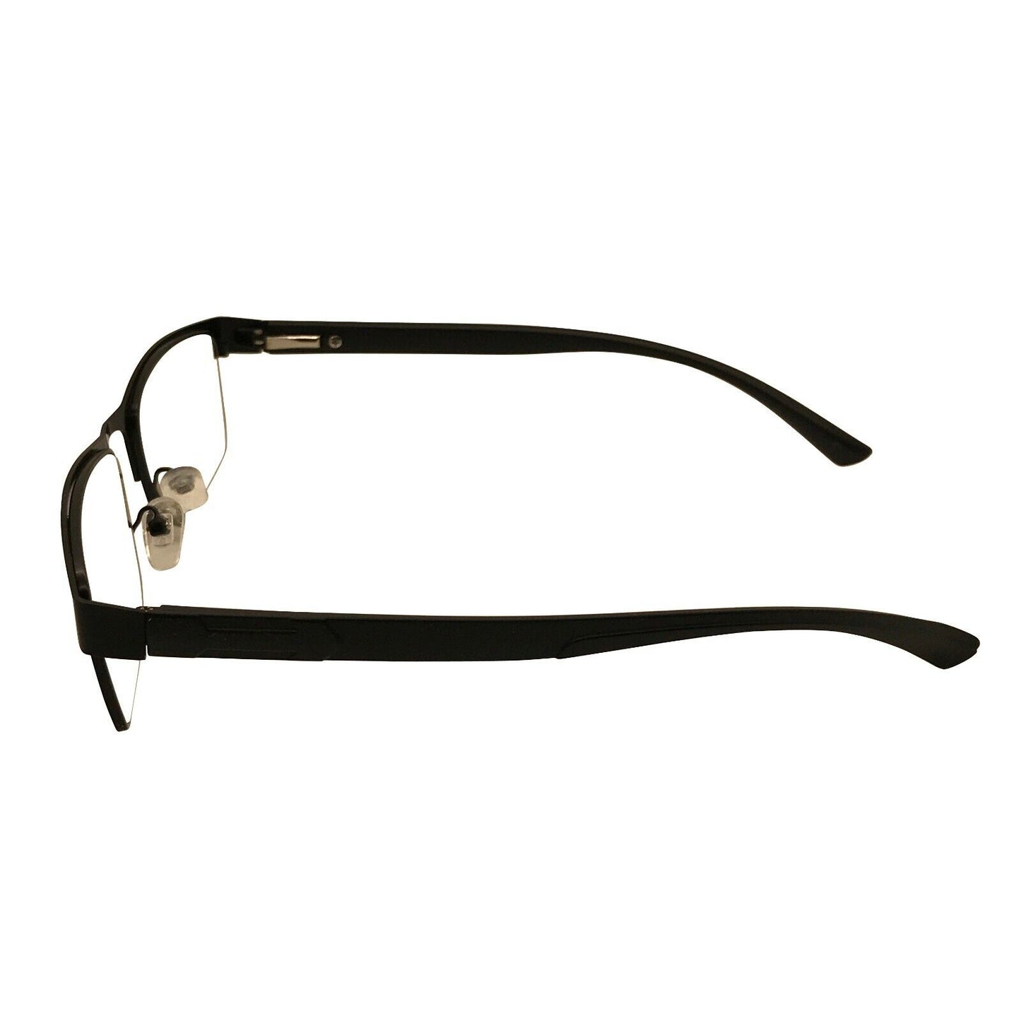 8 Packs Mens Rectangle Metal Frame Reading Glasses Black Spring Hinge Readers