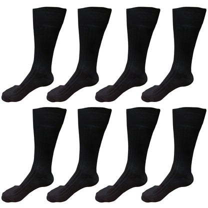 8pair Mens Comfortable Cotton Casual Classic Crew Dress Socks Over the Calf 9-13