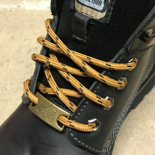 Heavy Duty Hiking Work Boot Shoe Laces Strings / Stay Tied, 5mm Sandy Black Spot