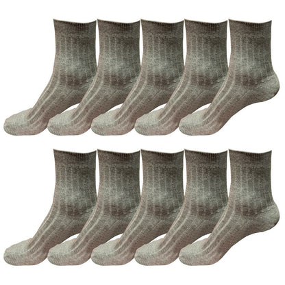 Lot 10 pairs Mens Classic Fashion Cotton Casual Solid Crew Dress Socks Size 6-10