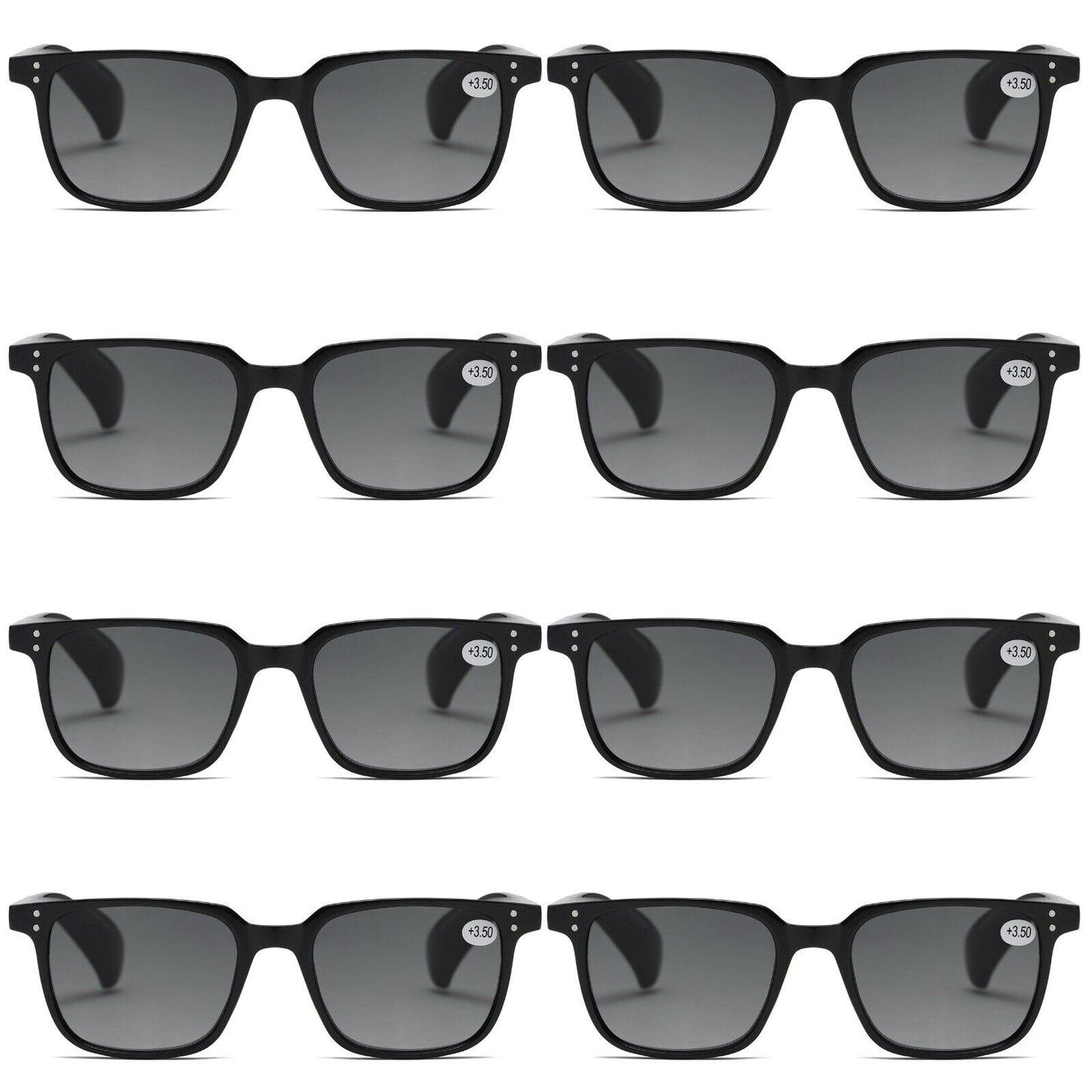 8 PK Mens Womens Magnified Full Tinted Lens Sun Readers Reading Sunglasses UV400