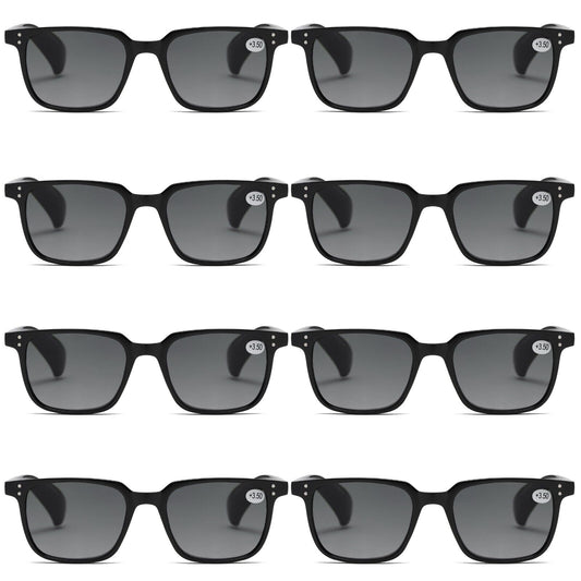 8 PK Mens Womens Magnified Full Tinted Lens Sun Readers Reading Sunglasses UV400