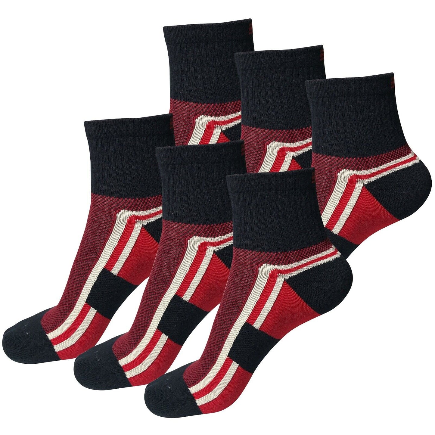 6Pair Mens Breathable Ankle Quarter Athletic Casual Sport Cotton Socks Size 6-12