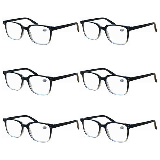 6 PK Unisex Blue Light Blocking Reading Glasses Computer Readers for Men Women