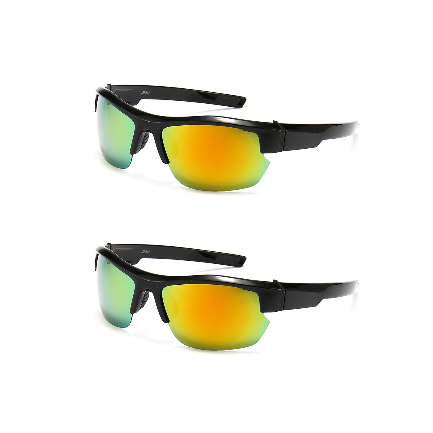 2PK Men Sport Sunglasses Polarized Eyewear Glasses for Cycling Driving Fishing