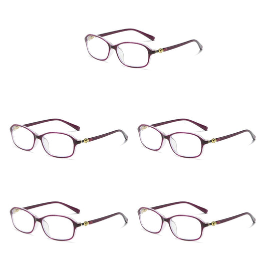 5 PK Womens Blue Light Blocking Reading Glasses Readers for Computer Paper Work