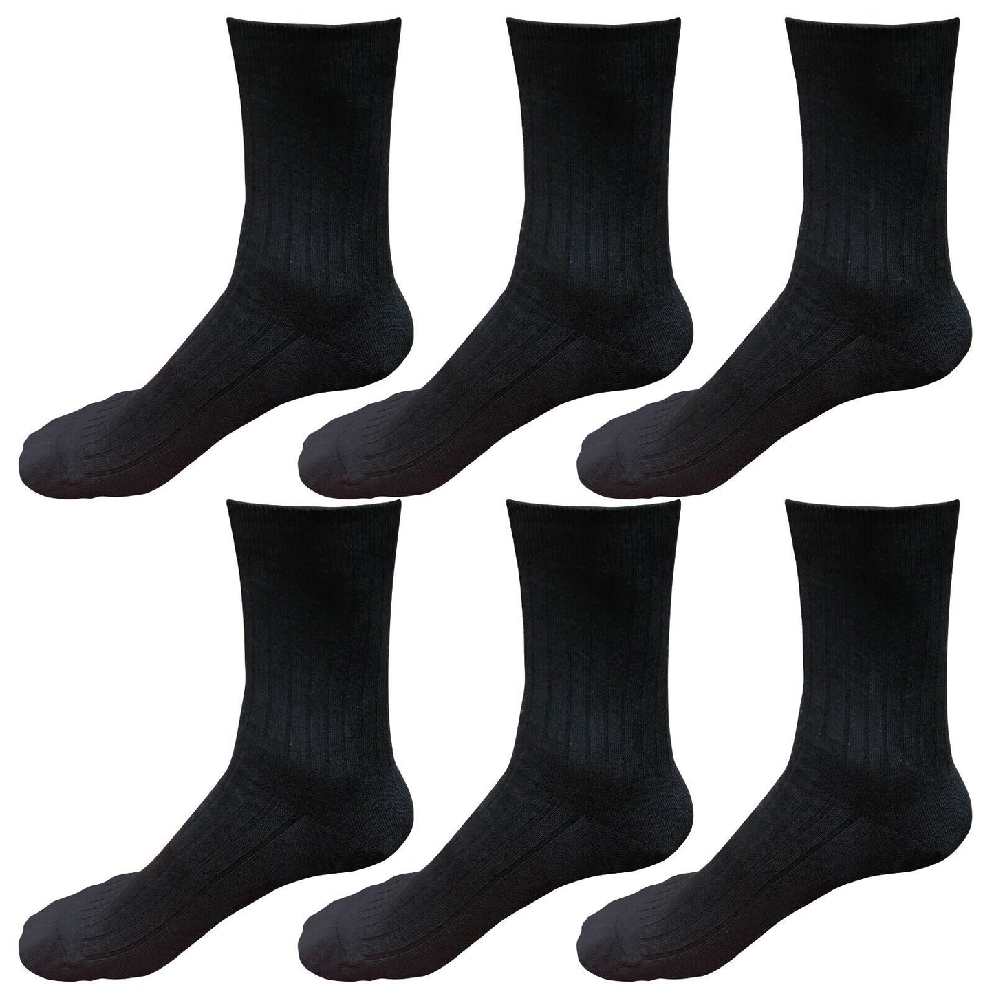 6 pairs 98% Cotton Mens Comfortable Casual Crew Dress Socks Mid Calf Size 9-11