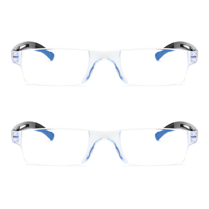 2PK Rimless Unisex Anti Blue Light Reading Glasses Blue Tinted Reader Men Women