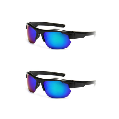 2PK Men Sport Sunglasses Polarized Eyewear Glasses for Cycling Driving Fishing