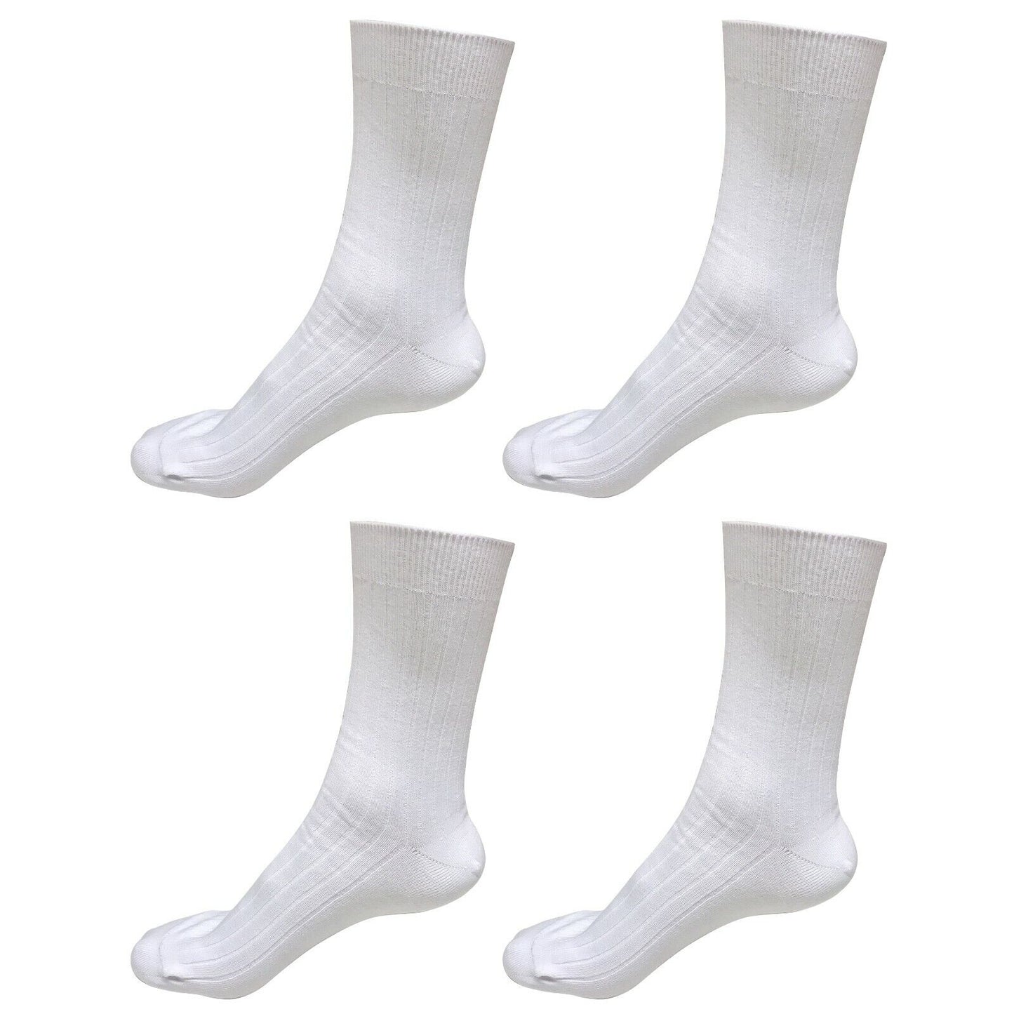 4 pairs 98% Cotton Mens Comfortable Casual Crew Dress Socks Mid Calf Size 9-11