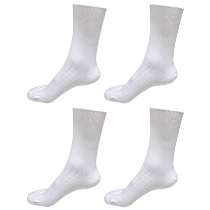 4 pairs 98% Cotton Mens Comfortable Casual Crew Dress Socks Mid Calf Size 9-11