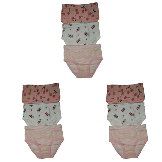 9 Pack Toddler Little Girls 100% Cotton Underwear Briefs Kids Panties 2T - 7T