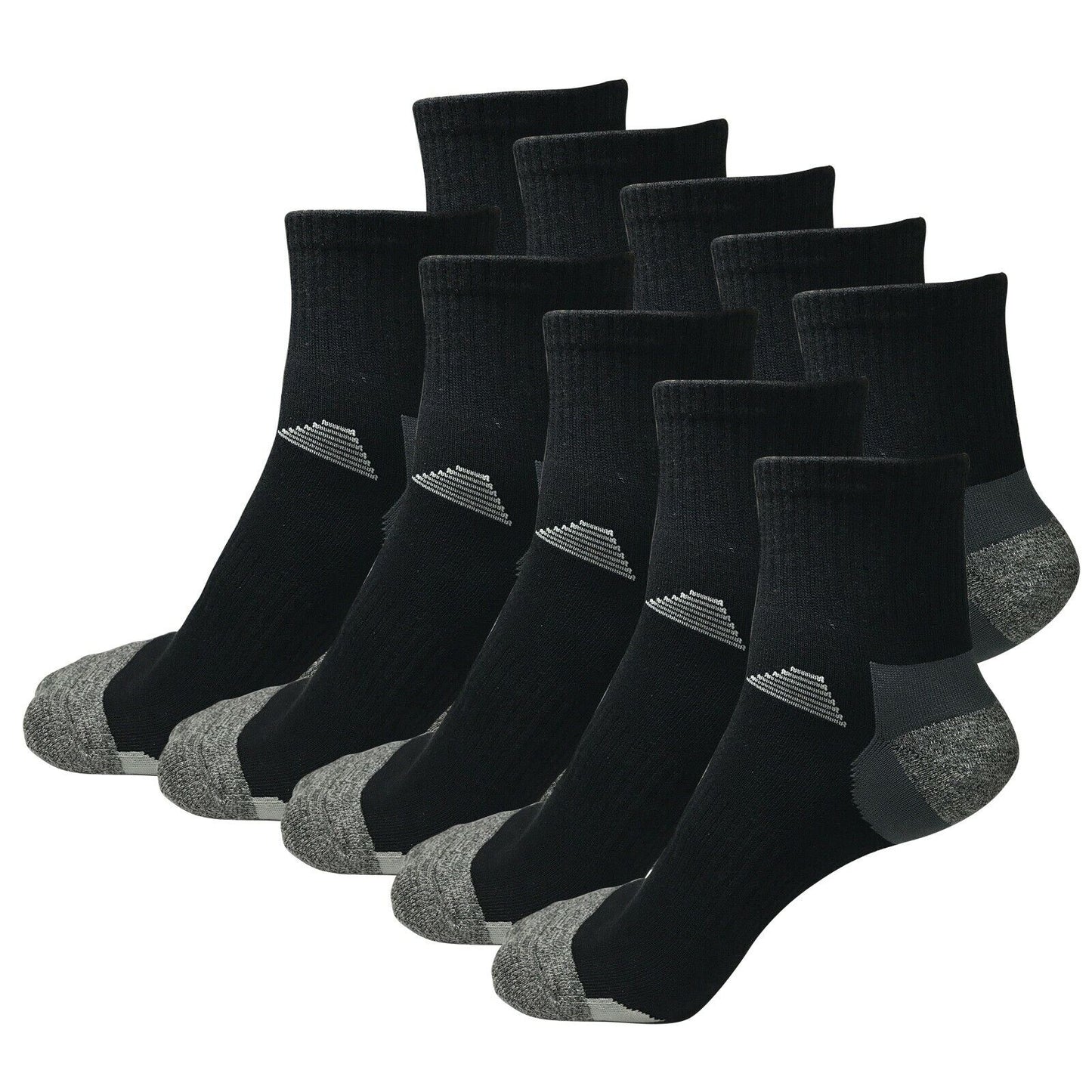 10 Pairs Mens Mid Cut Ankle Quarter Athletic Casual Sport Cotton Socks Size 6-12