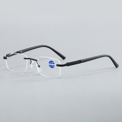 10Pair Mens Rectangular Blue Light Blocking Reading Glasses Spring Hinge Readers