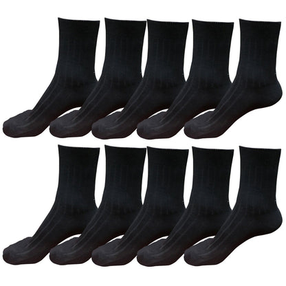 Lot 10 pairs Mens Classic Fashion Cotton Casual Solid Crew Dress Socks Size 6-10