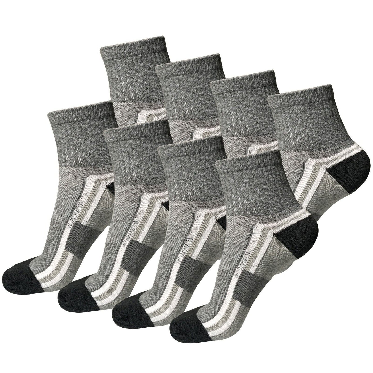 8Pair Mens Breathable Ankle Quarter Athletic Casual Sport Cotton Socks Size 6-12