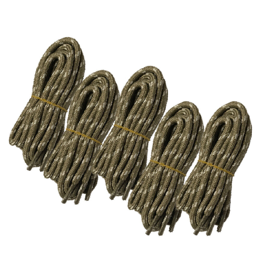 5pair 5mm Thick Heavy duty Round Hiking Work Boot Shoe laces Strings Replacement